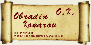 Obradin Komarov vizit kartica